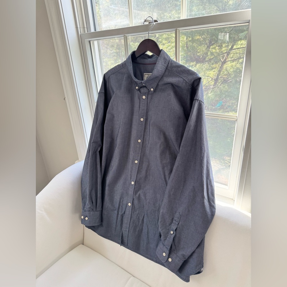 Jos. A. Bank 1905 Men’s Button Up Shirt 2XL Denim Look Casual Long Sleeve